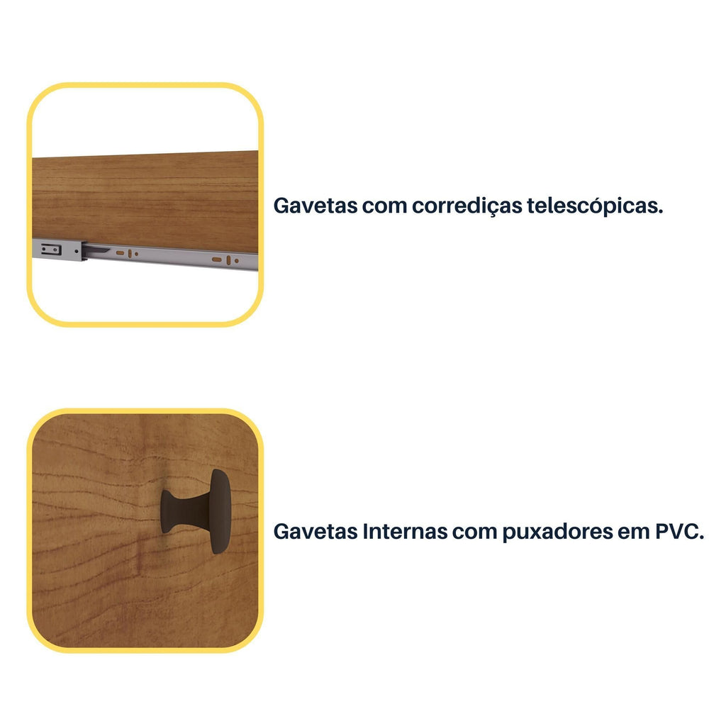 Guarda-Roupa Casal Ripado 6 Portas 6 Gavetas 275cm Yescasa Marrom/Cinamomo