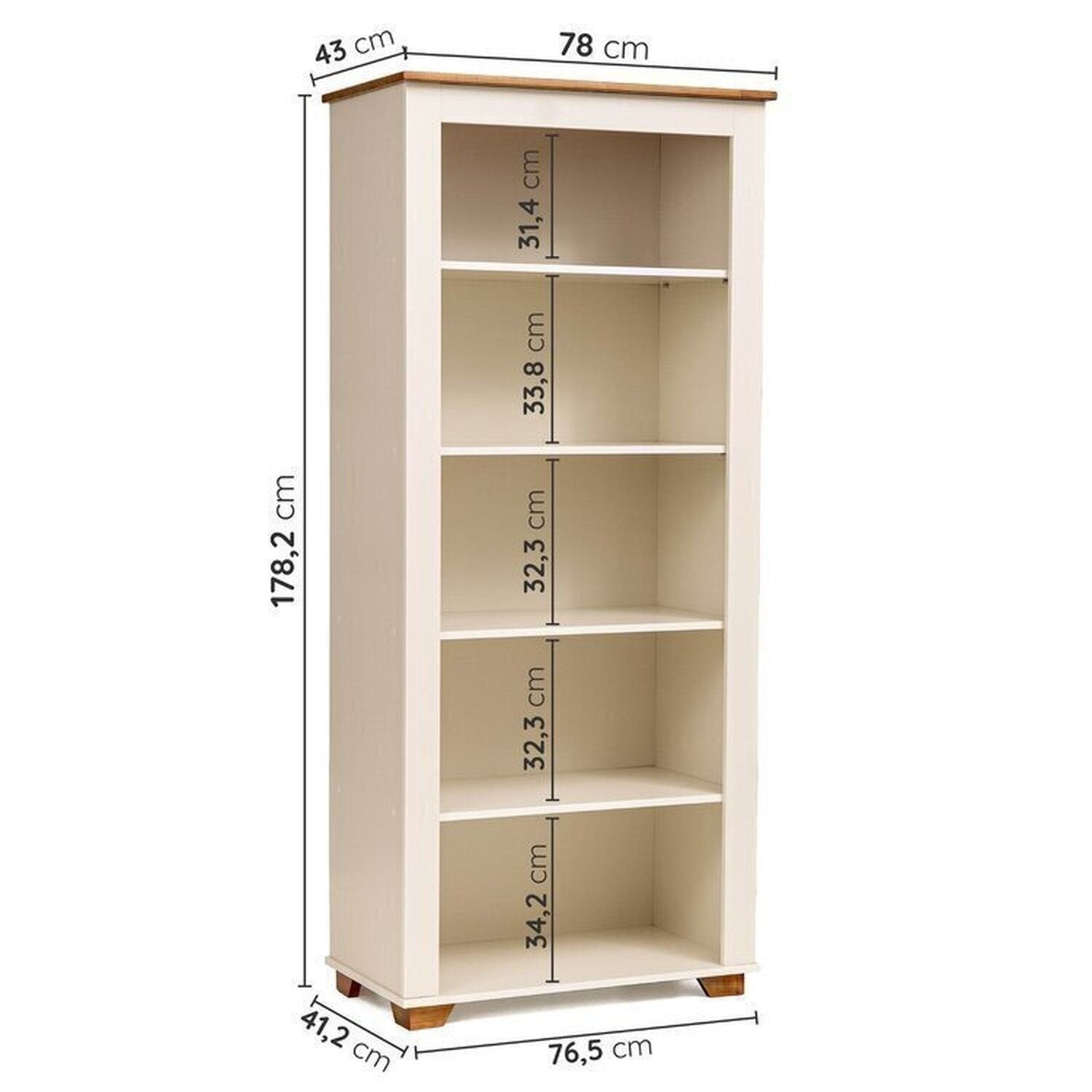Conjunto Sala de Estar Ananda Rack e Cristaleira Madeira Maciça Off White/Mel CabeCasa MadeiraMadeira