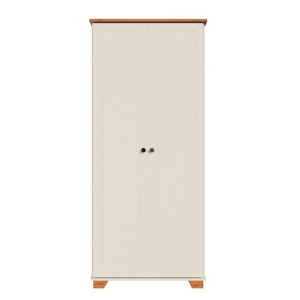 Conjunto Sala de Estar 3 Peças com Rack, Armário e Estante Ananda CabeCasa MadeiraOriginals Branco Off White/Mel