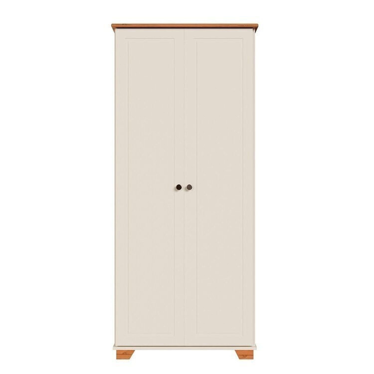 Conjunto Sala de Estar 3 Peças com Rack, Armário e Estante Ananda CabeCasa MadeiraOriginals Branco Off White/Mel