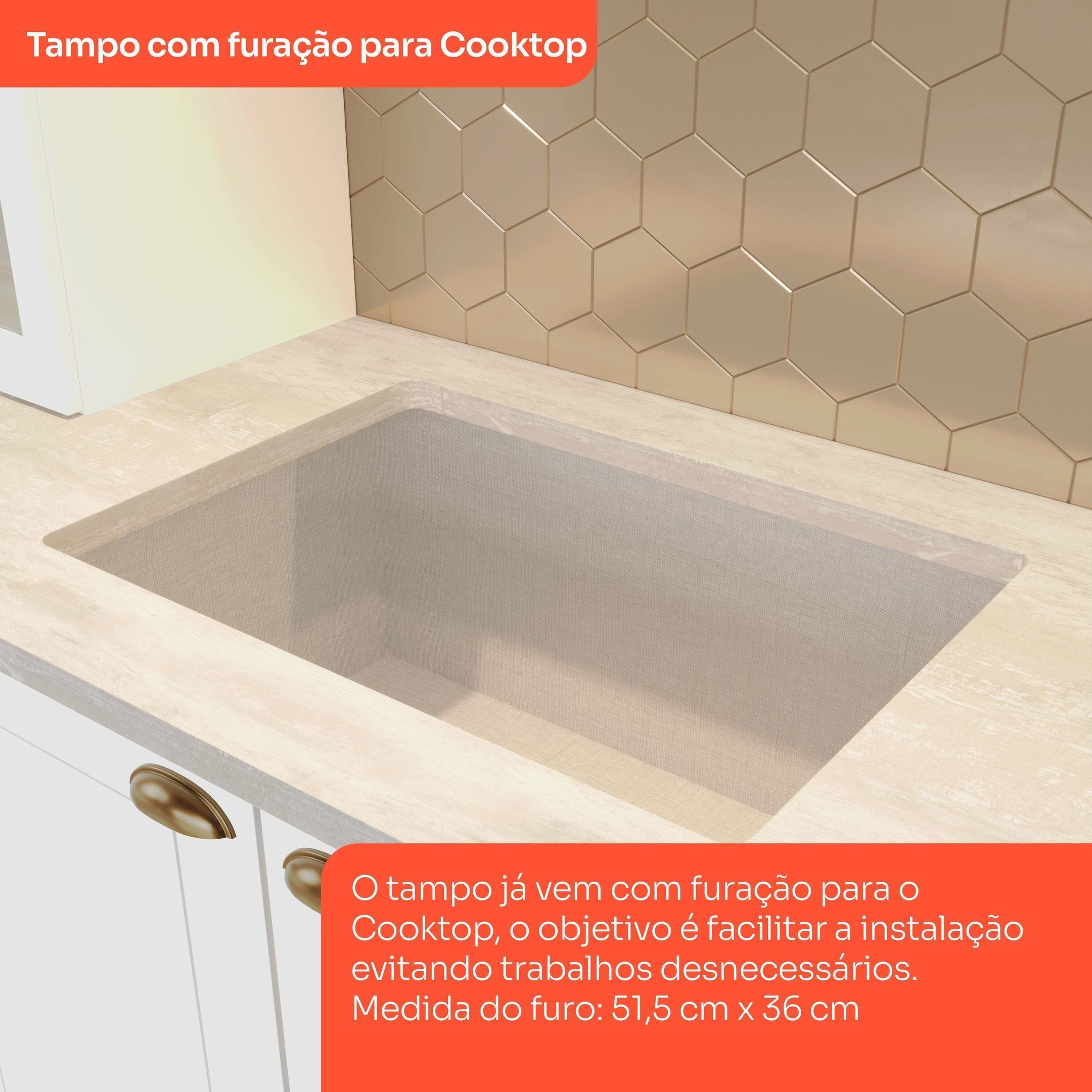 Cozinha Completa Modulada Emily Espresso Móveis 6 Peças 8 Portas 3 Gavetas Branco/Calcare