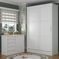 Quarto Infantil Completo Guarda-Roupa 2 Portas 2 Gavetas com Cômoda Maya Espresso Móveis