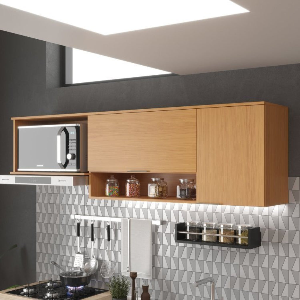 Cozinha Completa Modulada Alice Yescasa 6 Portas 2 Gavetas Laranja/Angelin Premium/Off White