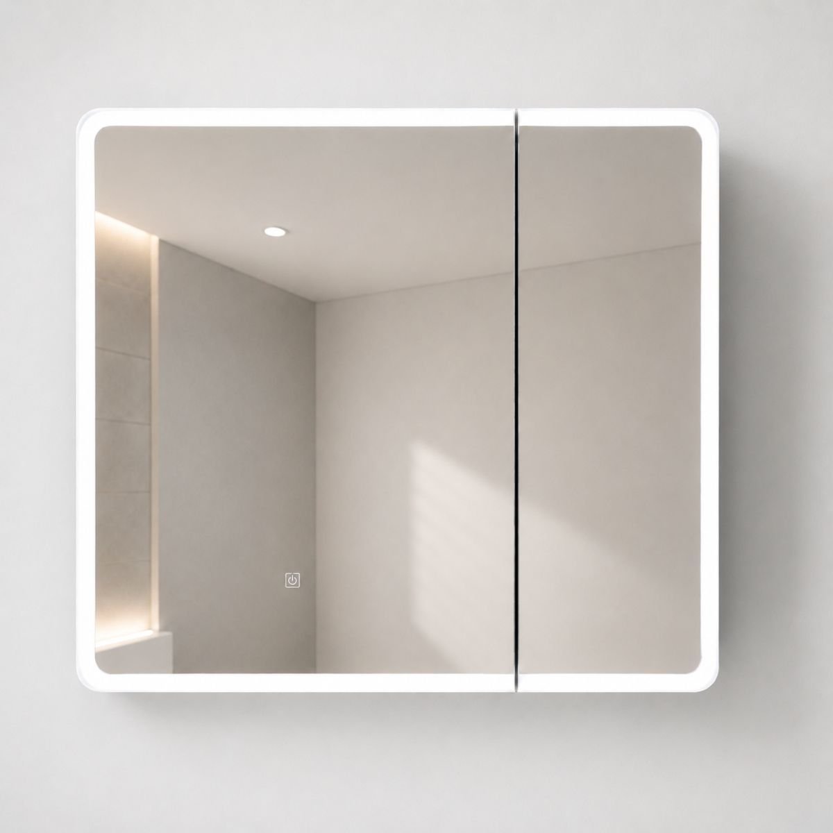 Espelheira para Banheiro 2 Portas LED Touch Kyoto Brovália 68cm Resistente à Umidade