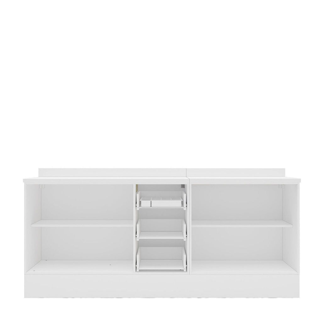 Cozinha Compacta Pérola Yescasa 2 Peças Balcão 2 Gavetas 3 Portas Branco 200x93,7x52cm