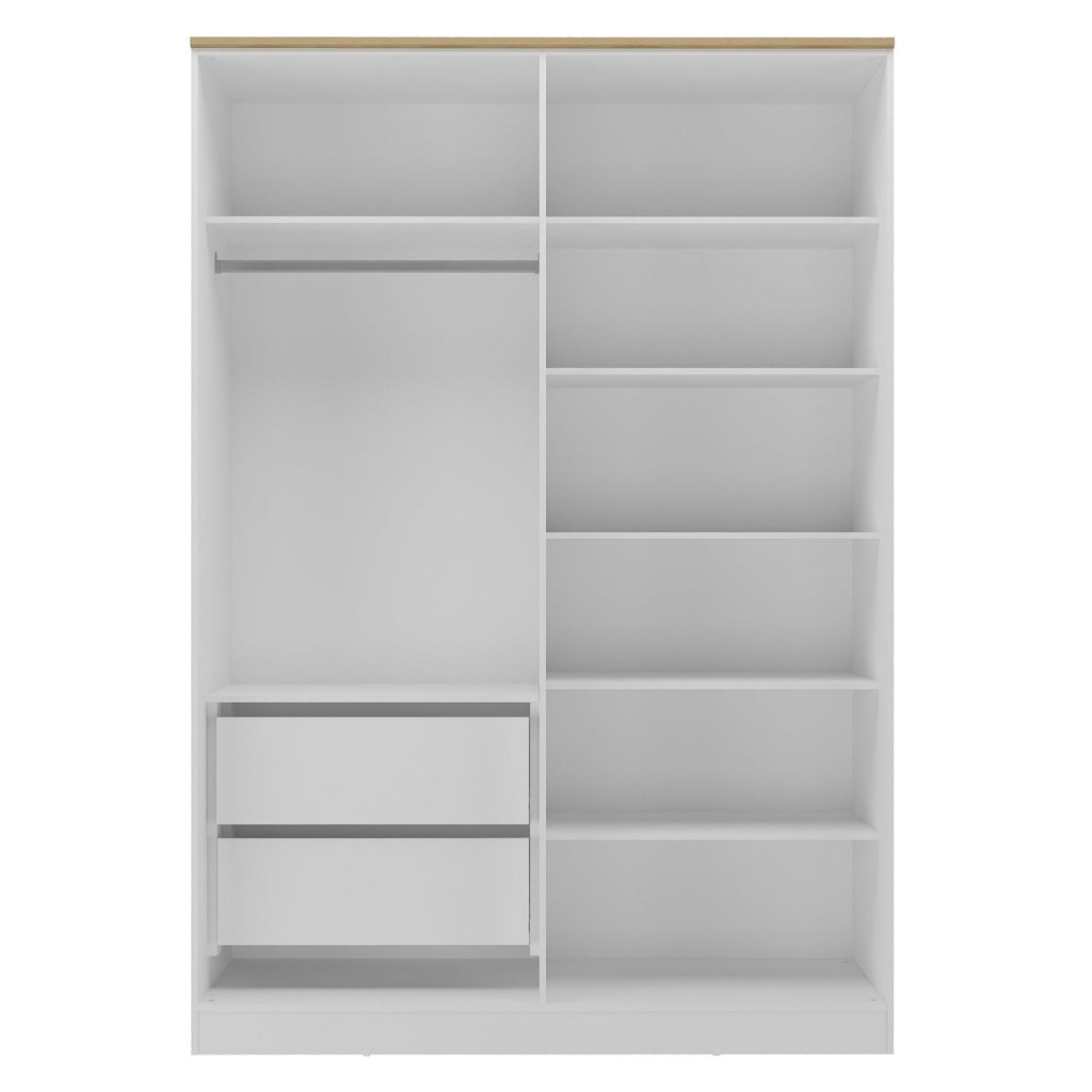Guarda-Roupa Infantil 4 Portas 2 Gavetas Sky Yescasa MDF Branco/Olmo Italiano