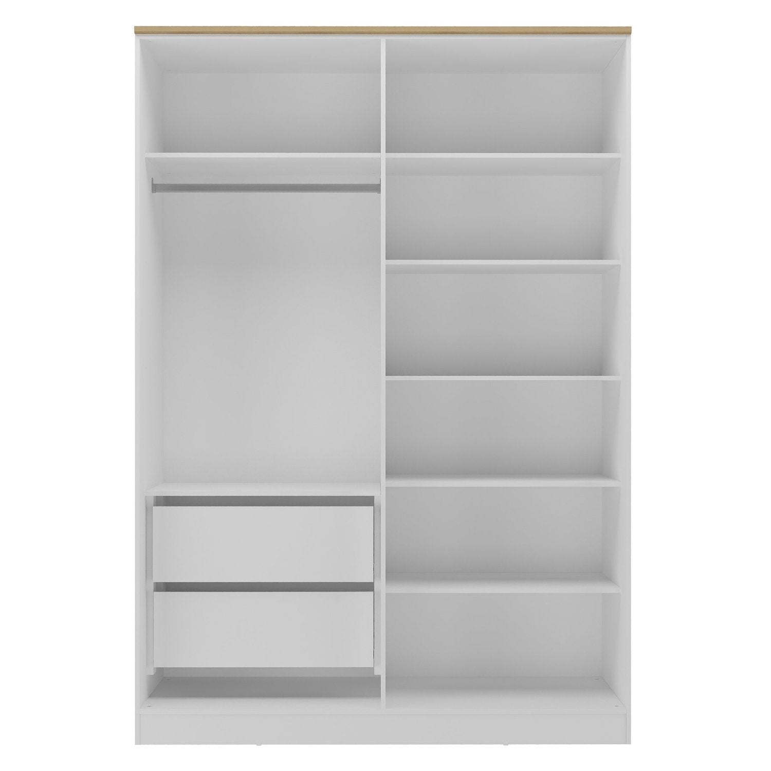 Guarda-Roupa Infantil 4 Portas 2 Gavetas Sky Yescasa MDF Branco/Olmo Italiano