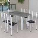 Conjunto Sala de Jantar Mesa Tampo de Granito com 6 Cadeiras Topázio Sara Yescasa