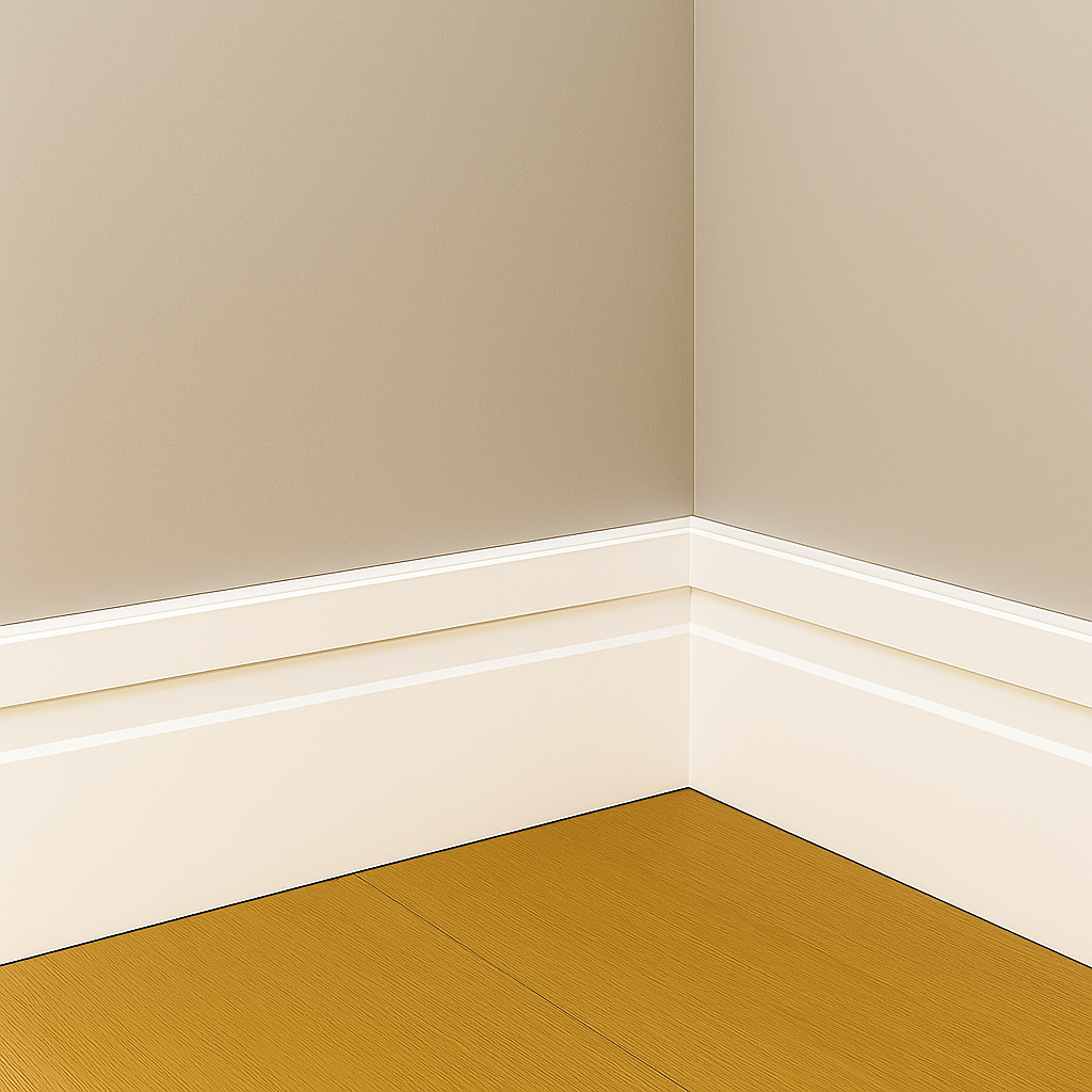 Rodapé Poliestireno 10cm Frisado Branco 2m RM Decor