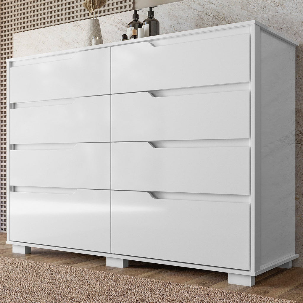 Cômoda para Quarto 8 Gavetas 147cm Georgia Moval Branco