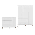 Quarto de Bebê com Roupeiro e Cômoda Melinda Phoenix Baby Branco
