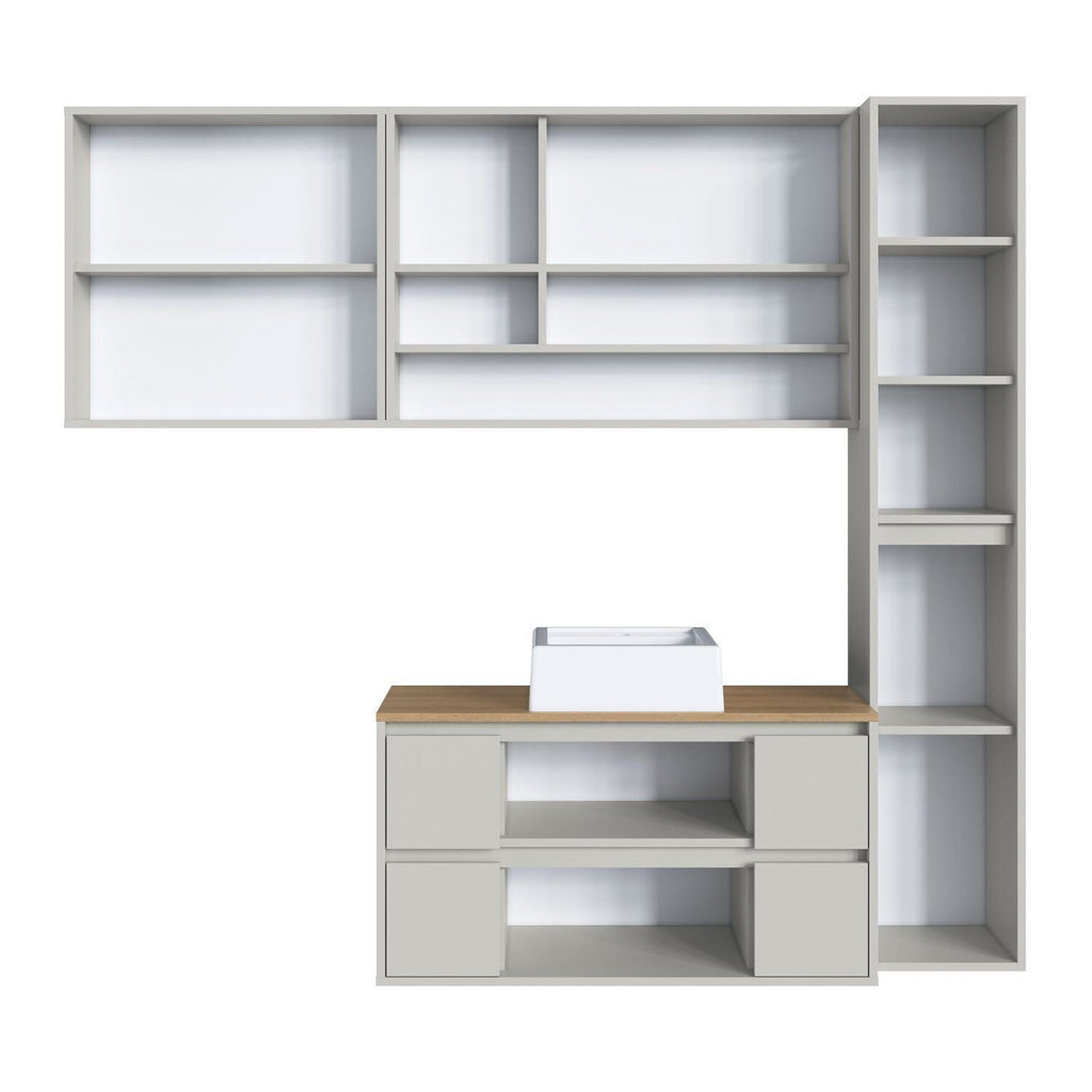 Conjunto para Banheiro Art in Móveis Berlin Modulado 176cm 4 Peças Cuba e Gabinete Suspenso Arenas