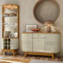 Conjunto Buffet Monza e Cristaleira Marina Espresso Móveis