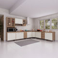 Cozinha Completa Fidelitá Paris 7 Peças 600cm 16 Portas 6 Gavetas com Tampo Nogal/Salinas 600x53x204,5cm