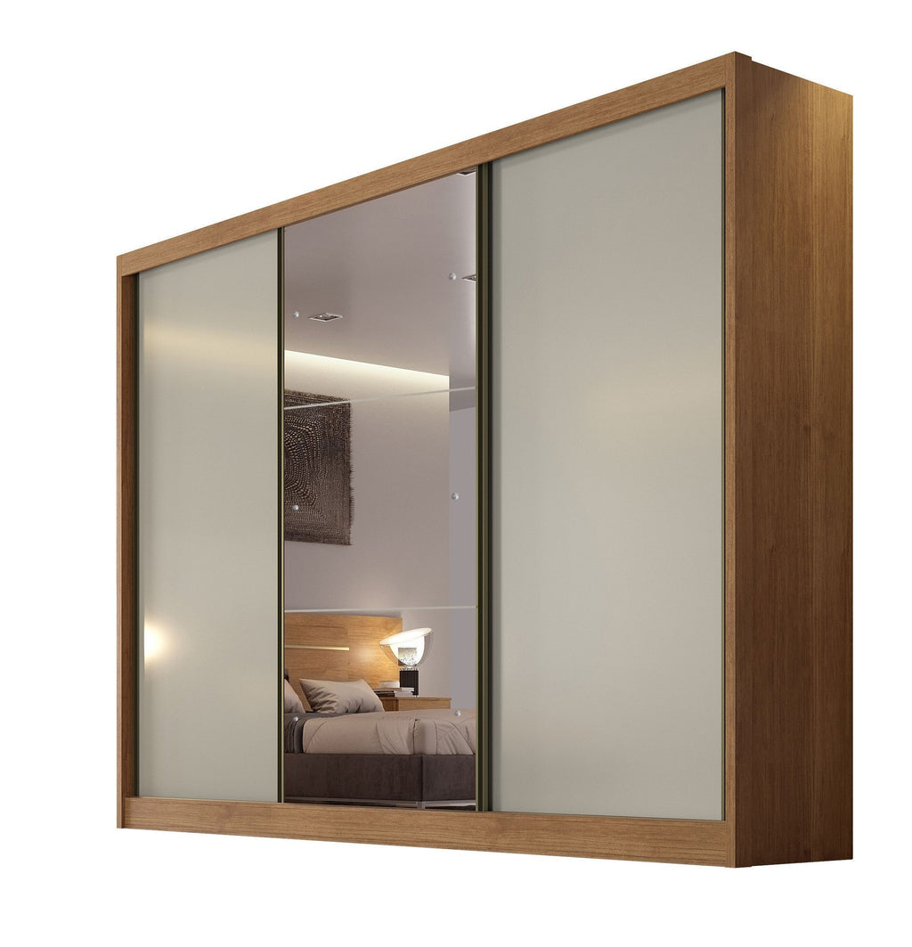 Guarda-Roupa Casal 3 Portas 6 Gavetas Soberano Novo Horizonte 100% MDF Marrom/Cumaru Fendi