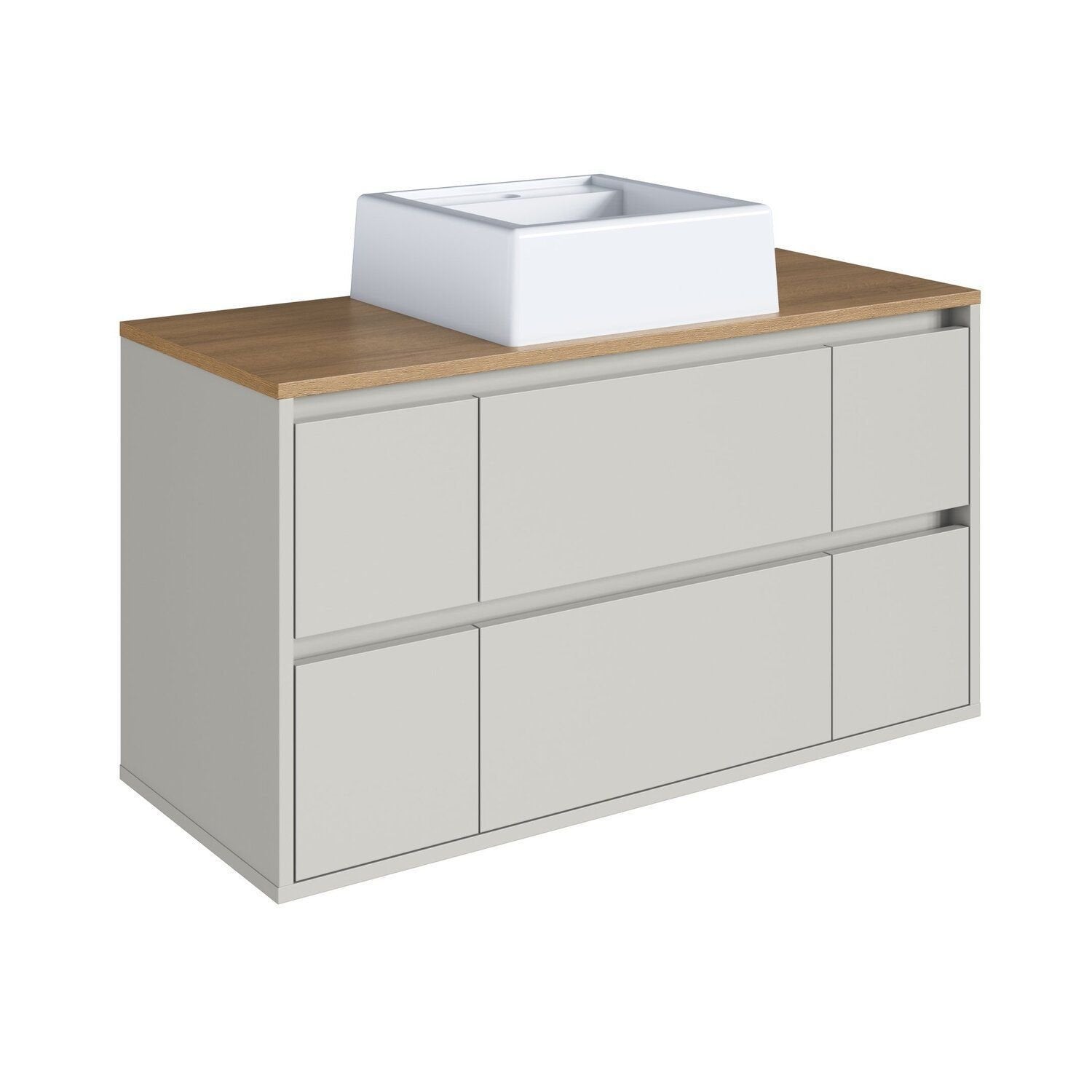 Conjunto para Banheiro Modulado 176cm 4 Peças Gabinete Suspenso com Cuba Berlin Art in Móveis Arenas