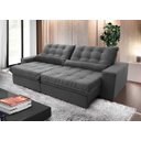 Sofá Retrátil e Reclinável Zurique 2,50m Suede Velut com Molas no Assento King House