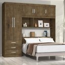 Guarda-Roupa Casal 5 Portas 3 Gavetas Cabeceira Baú Cancun Yescasa Branco