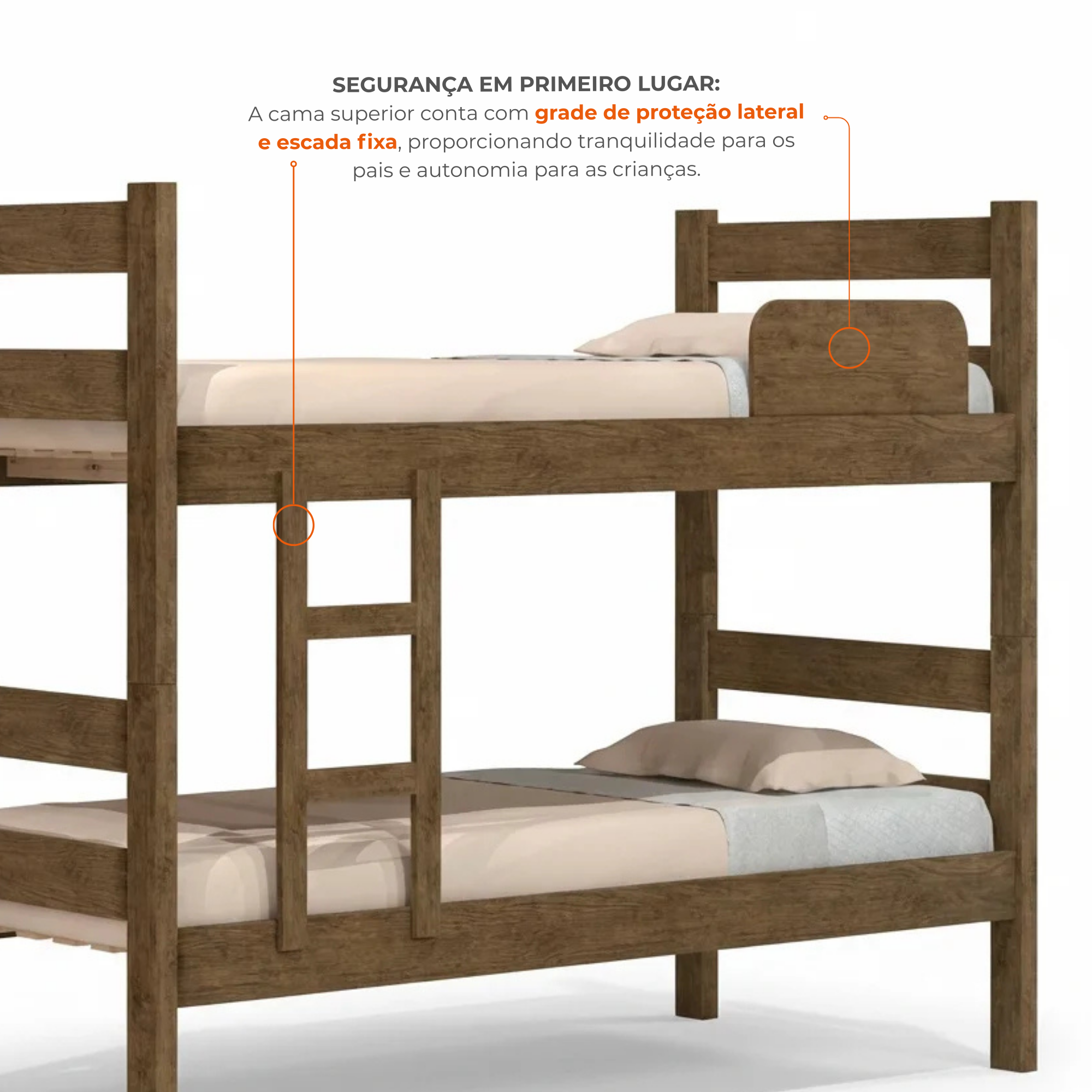Beliche Solteiro Prisma Plus MDF Amadeirado Marrom J&A Móveis