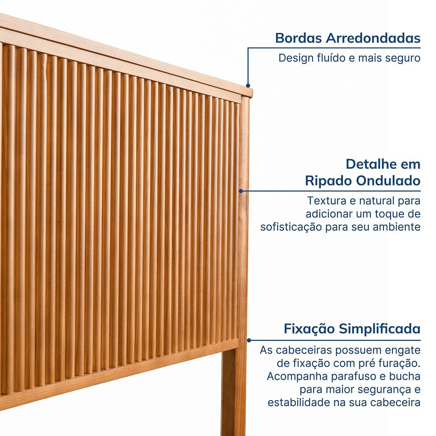 Cama Casal Oiti Madeira Maciça Pinus CabeCasa MadeiraOriginals Marrom
