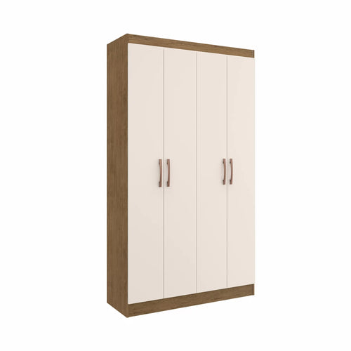 Armário Multiuso 4 Portas e 8 Prateleiras Dueto 5000 Espresso Móveis Off White/Nogueira