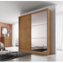 Guarda-Roupa Solteiro 2 Portas com Espelho 3 Gavetas Toronto Novo Horizonte 100% MDF Branco