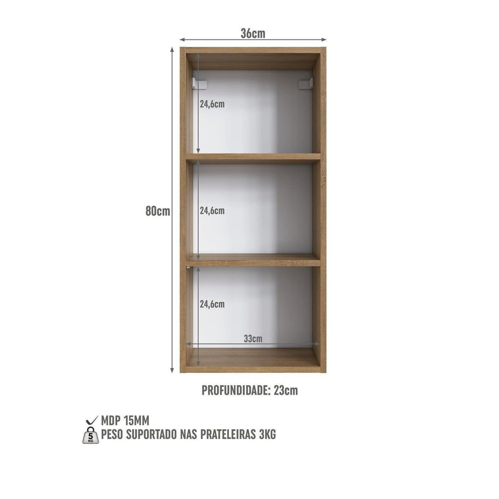 Conjunto para Banheiro Modulado Yescasa 156cm 5 Peças Cuba LED Bege/Mel/Arenas