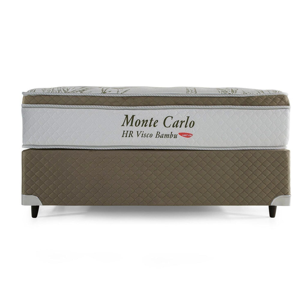 Colchão Casal Molas Ensacadas Monte Carlo Herval Branco Bege 138x188x33cm