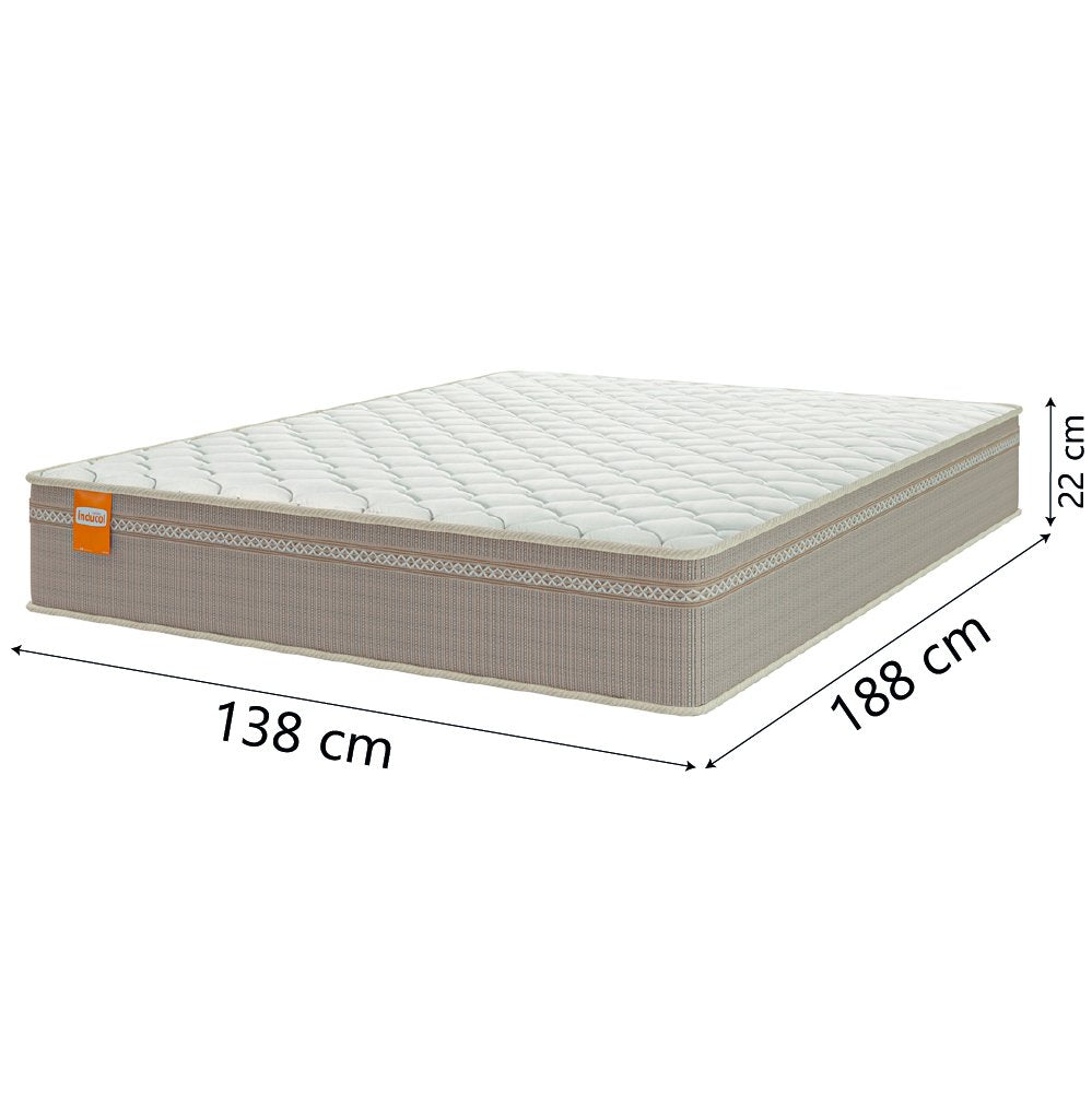 Colchão Casal Molas Qatar CELUPLAS Bege Branco 138x188x22cm