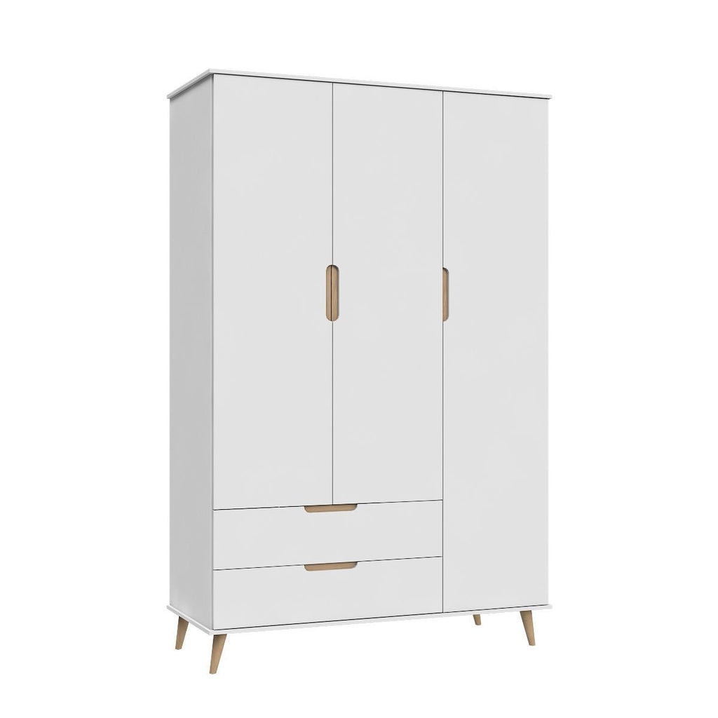 Quarto de Bebê Completo Retrô Melinda Mobili Berço 3 em 1 Cômoda e Guarda-Roupa