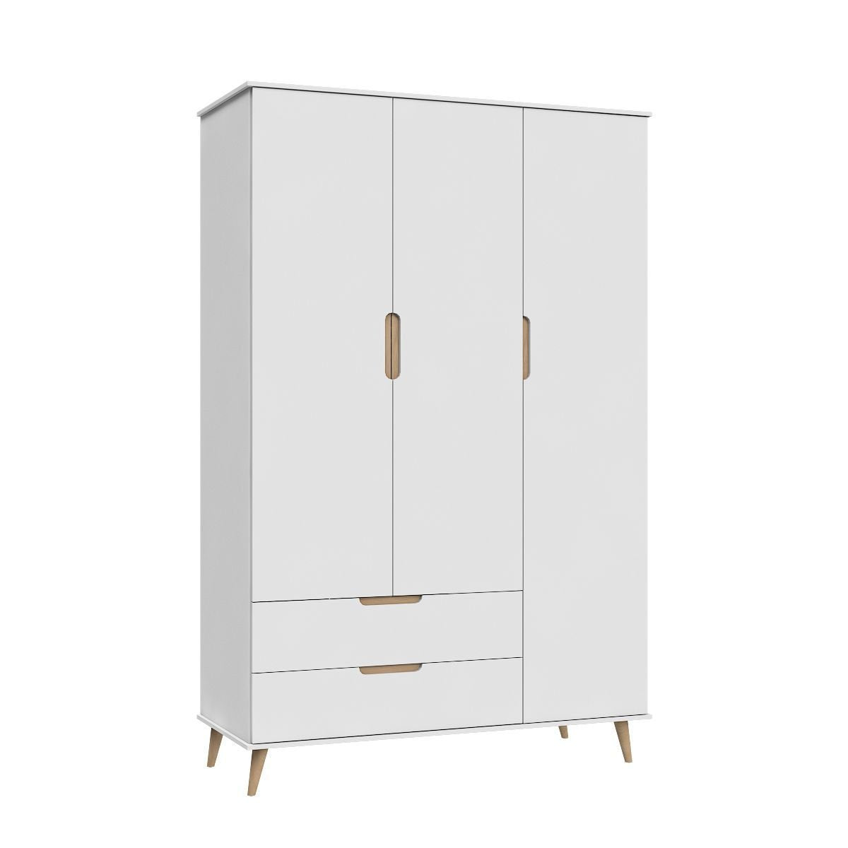 Quarto de Bebê Completo Retrô Melinda Mobili Berço 3 em 1 Cômoda e Guarda-Roupa
