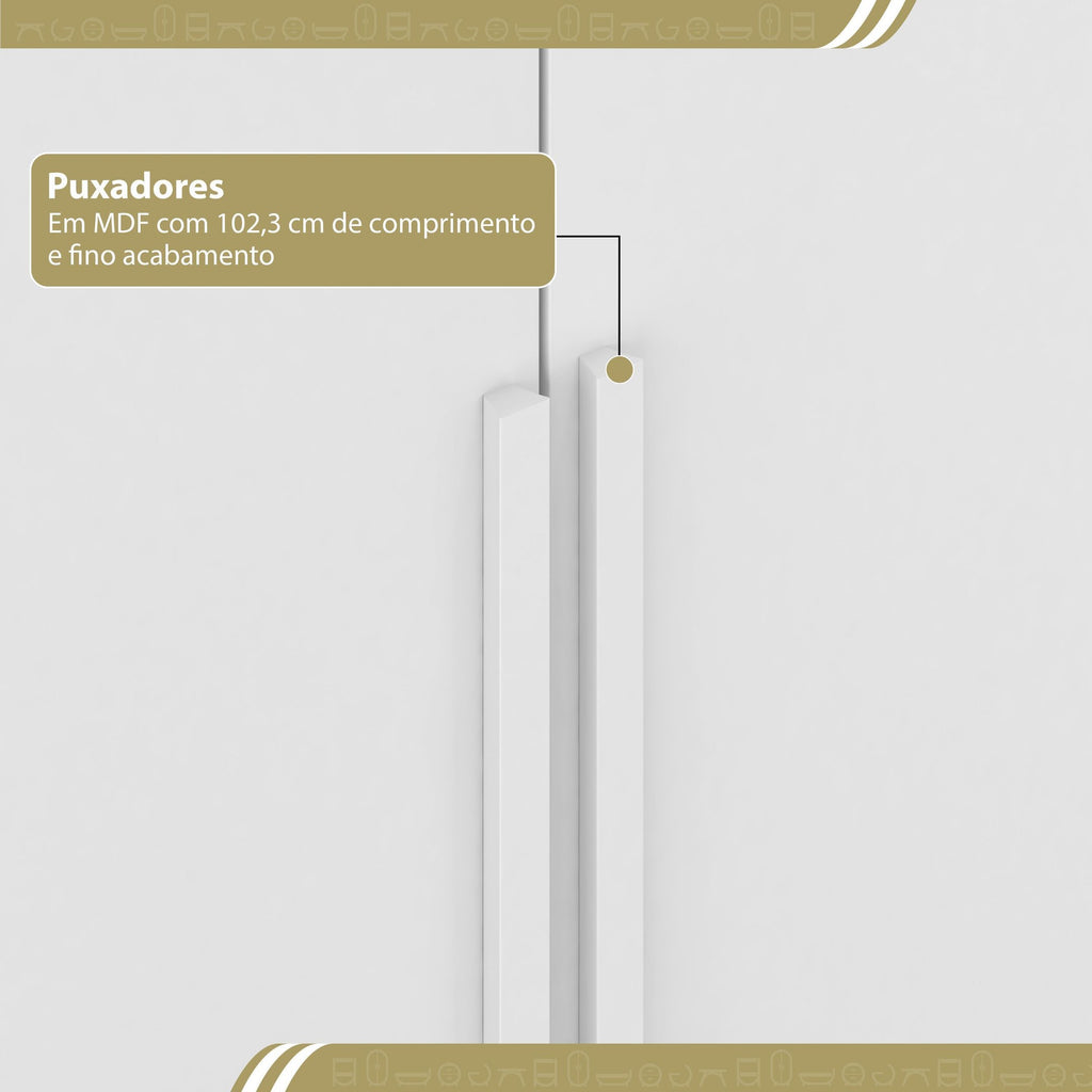 Guarda-Roupa Casal Canto 4 Portas 4 Gavetas Versatille Yescasa MDP Branco