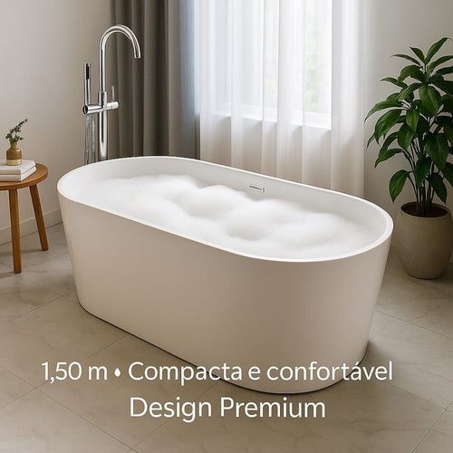 Banheira Imersão Freestanding Acrílica Premium 150cm Smart Norte