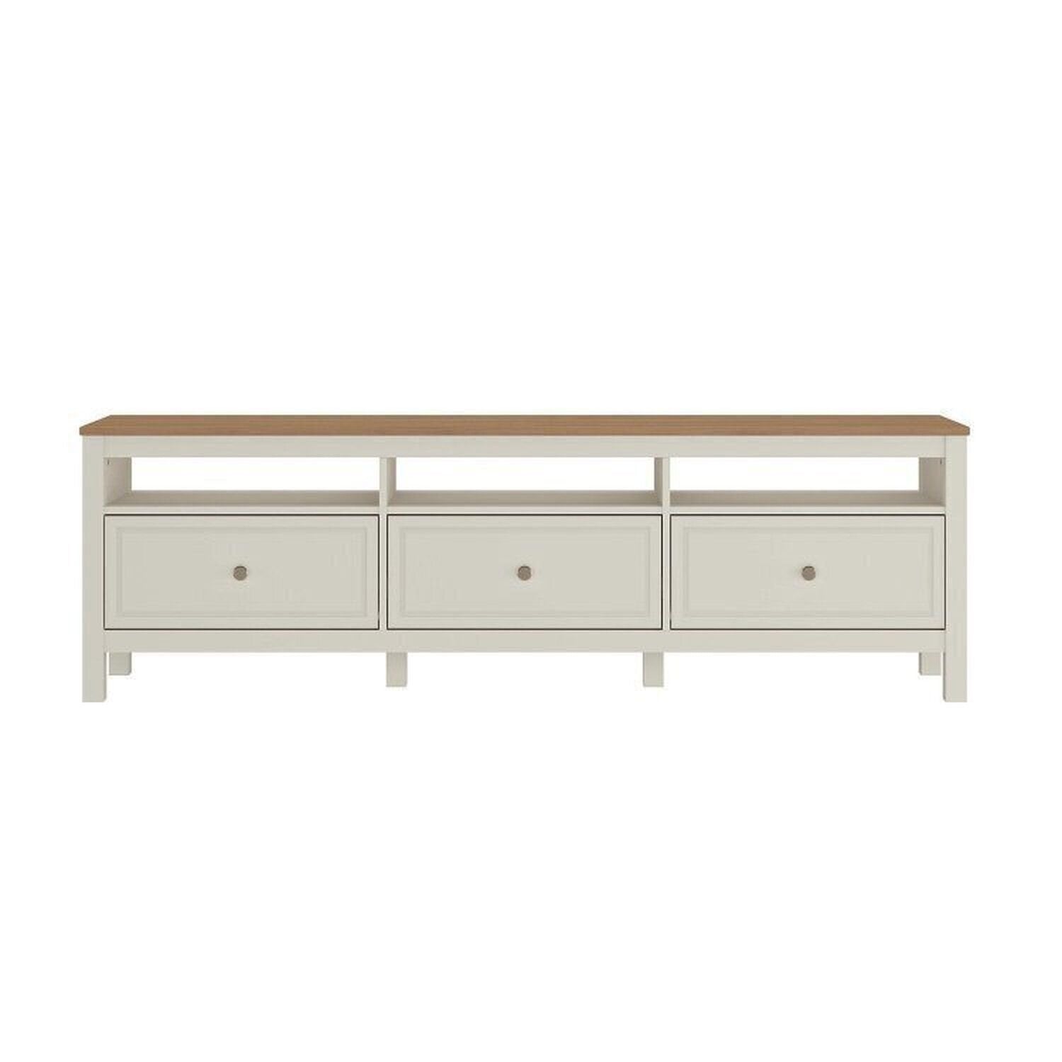 Conjunto Sala de Estar 2 Peças Rack e Cristaleira Ananda CabeCasa MadeiraOriginals Off White/Mel