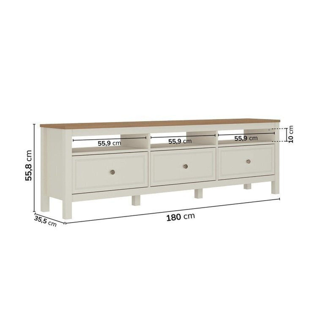 Conjunto Sala de Estar 2 Peças Rack e Cristaleira Ananda CabeCasa MadeiraOriginals Off White/Mel