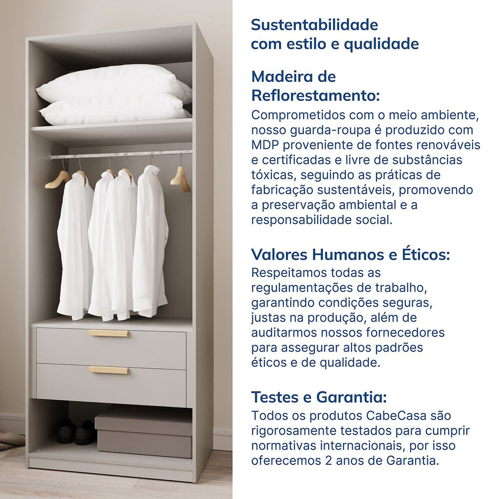 Guarda-Roupa Modulado de Canto 3 Peças 6 Portas Jade CabeCasa MadeiraOriginals