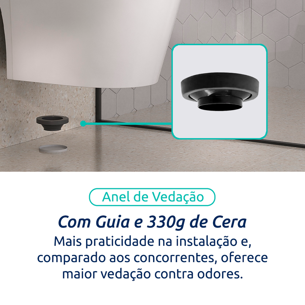 Vaso Sanitário Monobloco Cerâmica Modelo Acies Tubrax Branco VAB0003