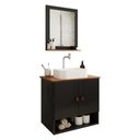 Conjunto de Banheiro Deli 2 Portas com Cuba Oxford e Espelheira Loja DoceLar Branco Carrara/Nature