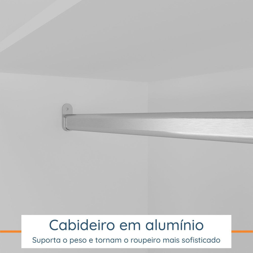 Quarto Infantil Completo Guarda-Roupa e Cômoda Sky Yescasa Branco/Olmo Italiano