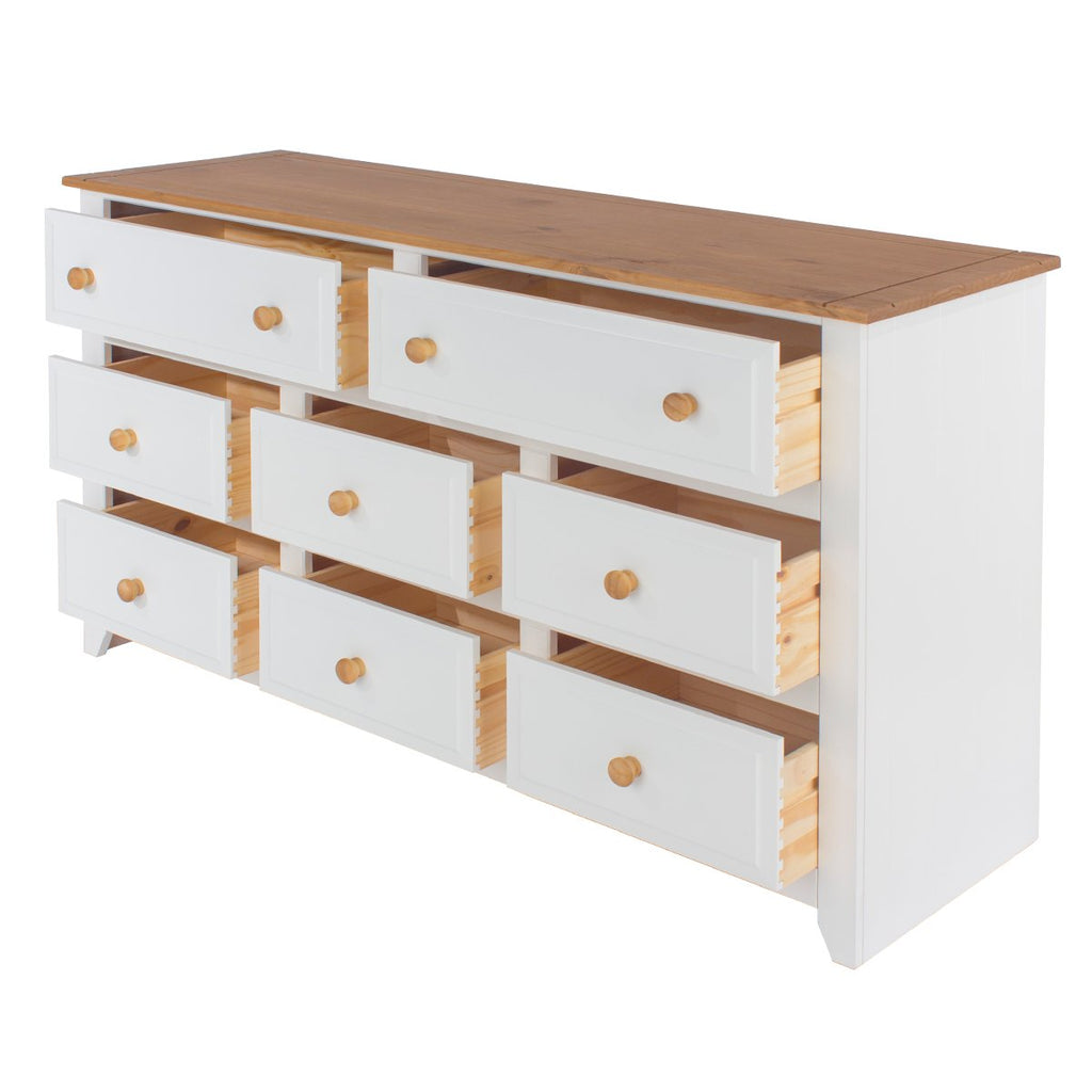 Cômoda Capri 8 Gavetas Madeira Maciça e MDF Pense Dentro da Caixa Branco