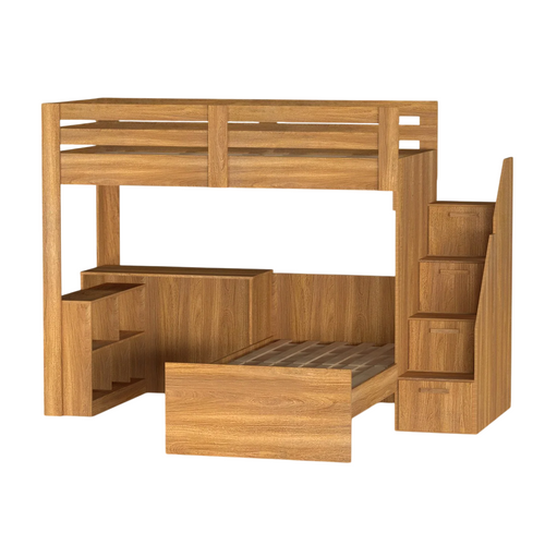 Beliche Multifuncional Solteiro Adulto com Escrivaninha Star Office Casatema MadeiraOriginals Marrom