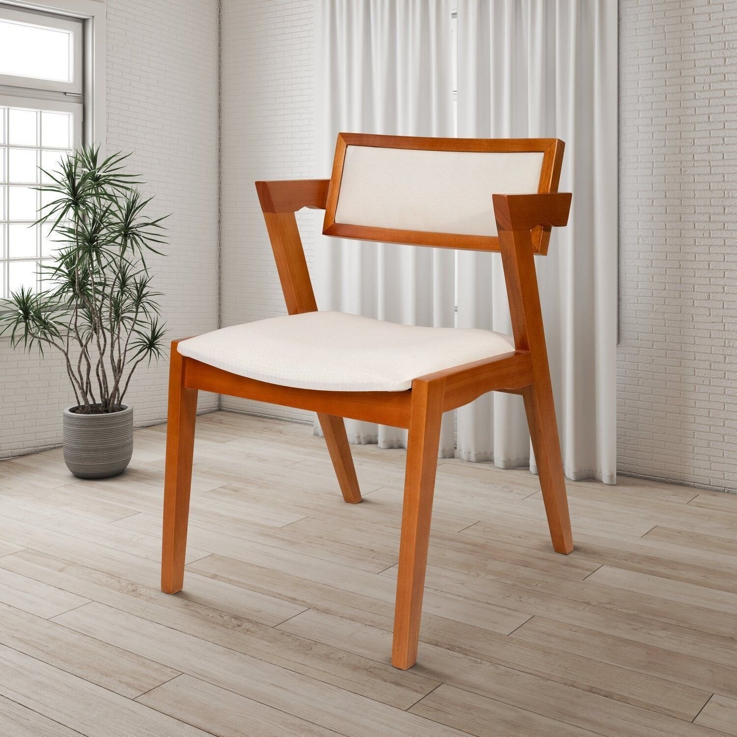 Conjunto Sala de Jantar Mesa Verona Tampo Vidro e MDF com 4 Cadeiras Ímola Authentic Off White Espresso Móveis