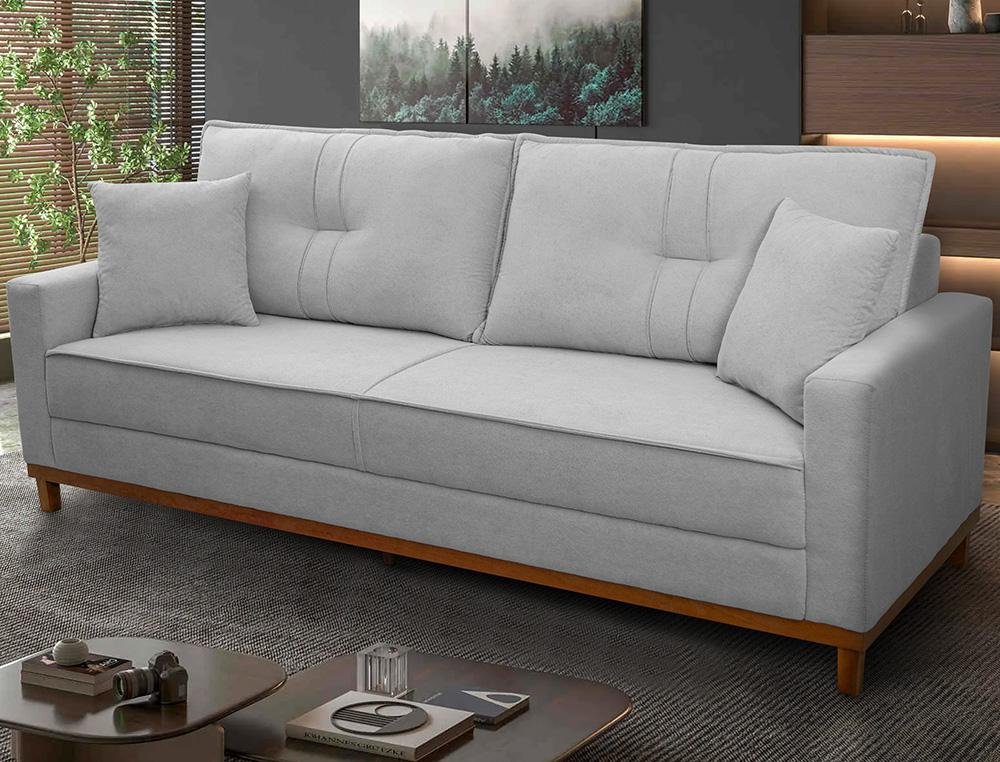 Sofá Living Malibu 2,30m Bege Bouclê King House