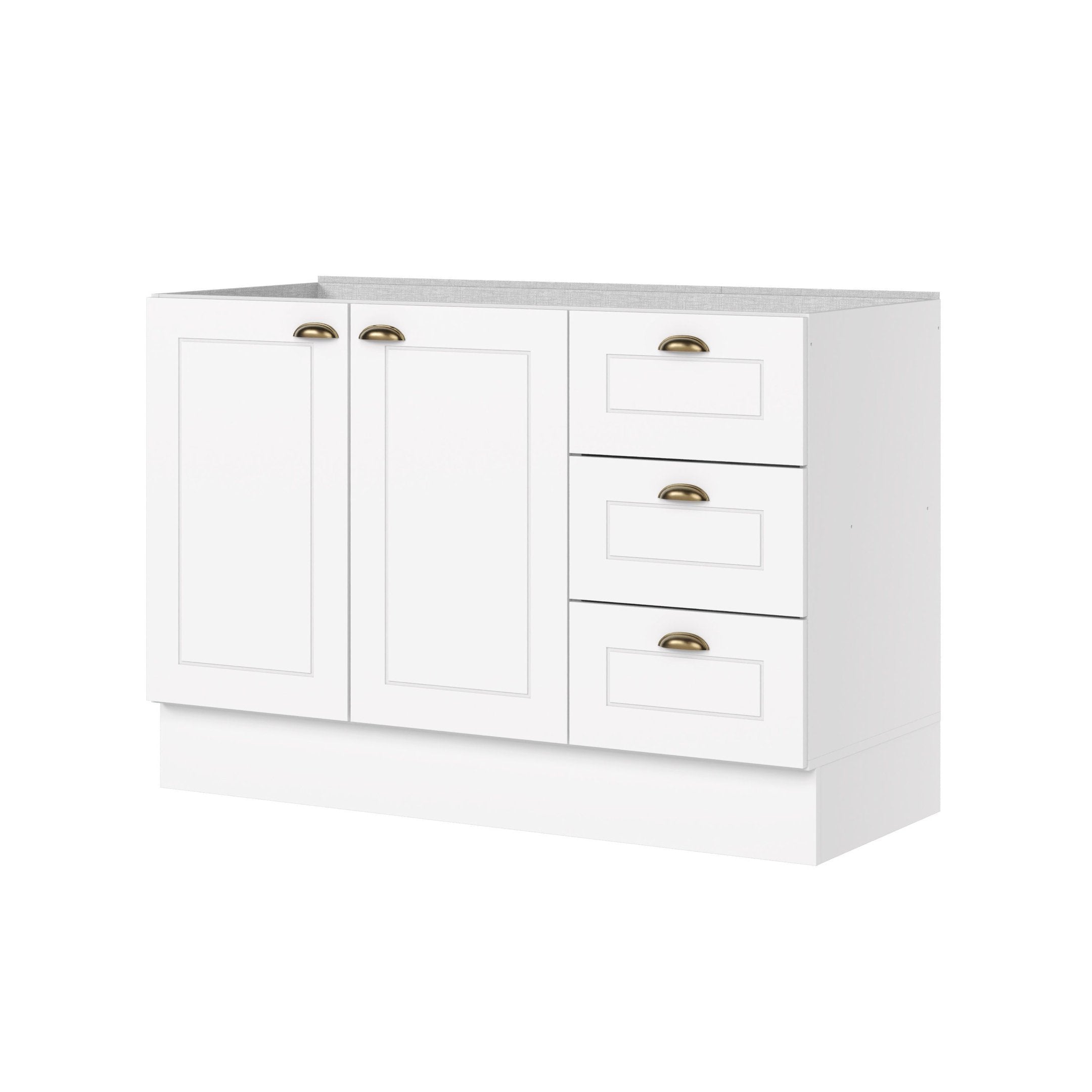 Balcão para Pia 2 Portas 3 Gavetas MDF 120cm Emily Espresso Henn Branco HP