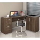 Escrivaninha Mesa Escritório em L Office NT2005 2 Gavetas 3 Portas 157cm Notável Móveis