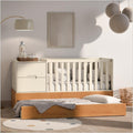 Berço Laqueado 100% MDF Formare com Gavetas e Nicho Off White/Freijó 61510 Matic