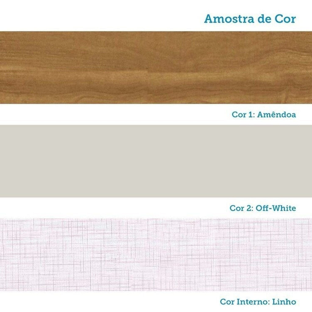 Quarto de Bebê Cômoda e Berço Minicama 4 em 1 Levy 100% MDF Espresso Móveis Bege/Amêndoa/Off White