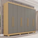 Guarda-Roupa Casal França 8 Portas 4 Gavetas Espresso Móveis Off White/Cinamomo