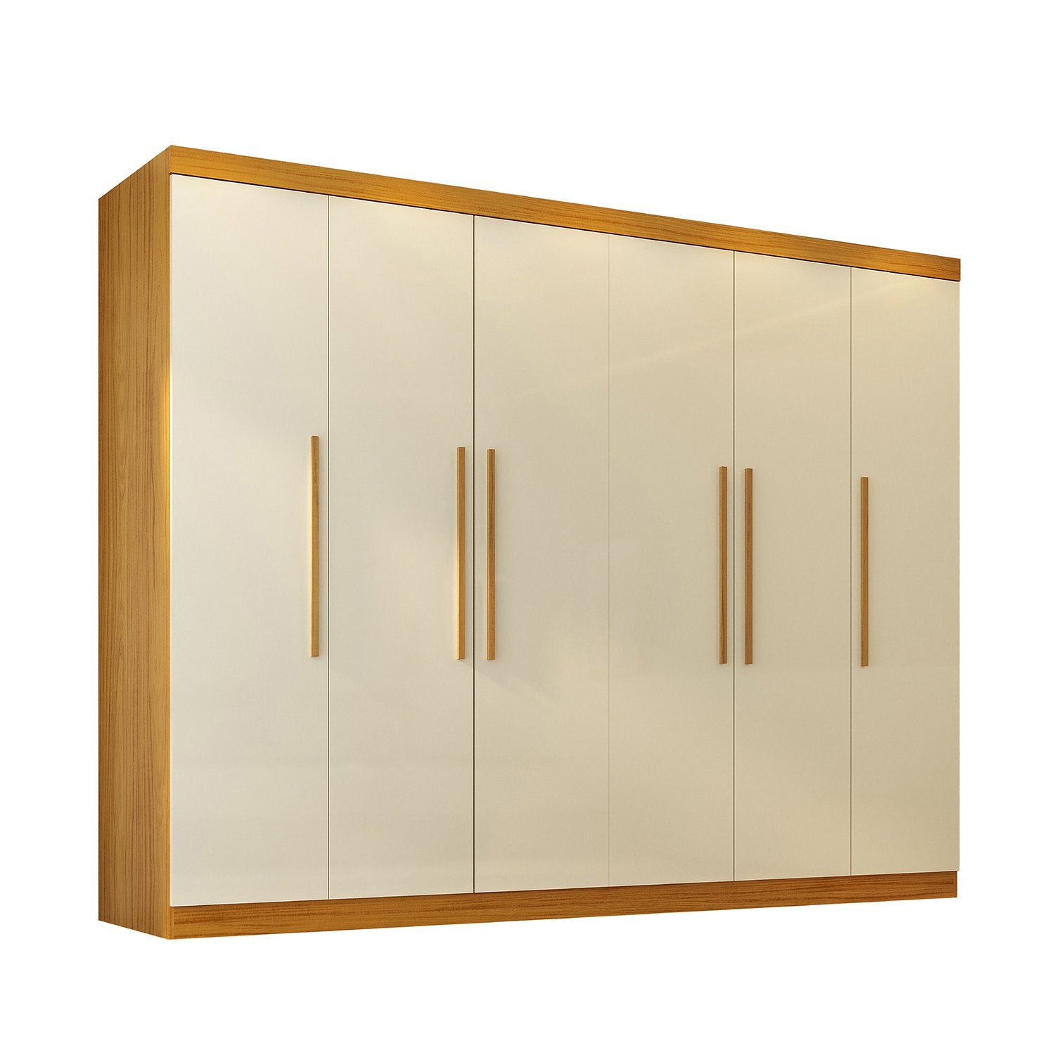 Guarda-Roupa Casal 6 Portas Carnaúba CabeCasa MadeiraOriginals 100% MDF Marrom/Marrome/Off White