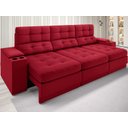 Sofá com Porta Copos e Carregador USB Eureka Velosuede Assento Retrátil e Reclinável NETSOFAS